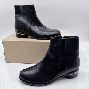 Frye Charlie Bootie Short Boots Booties Seam Black Leather Size Womens US 5.5